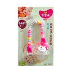 Baby Silicone Pacifier with Beaded Chain - Round Nipple - Image 2