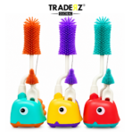 Silicon Feeder Brush 3in1 With Holder – Baby Bottle & Nipple Cleaning Brush Set