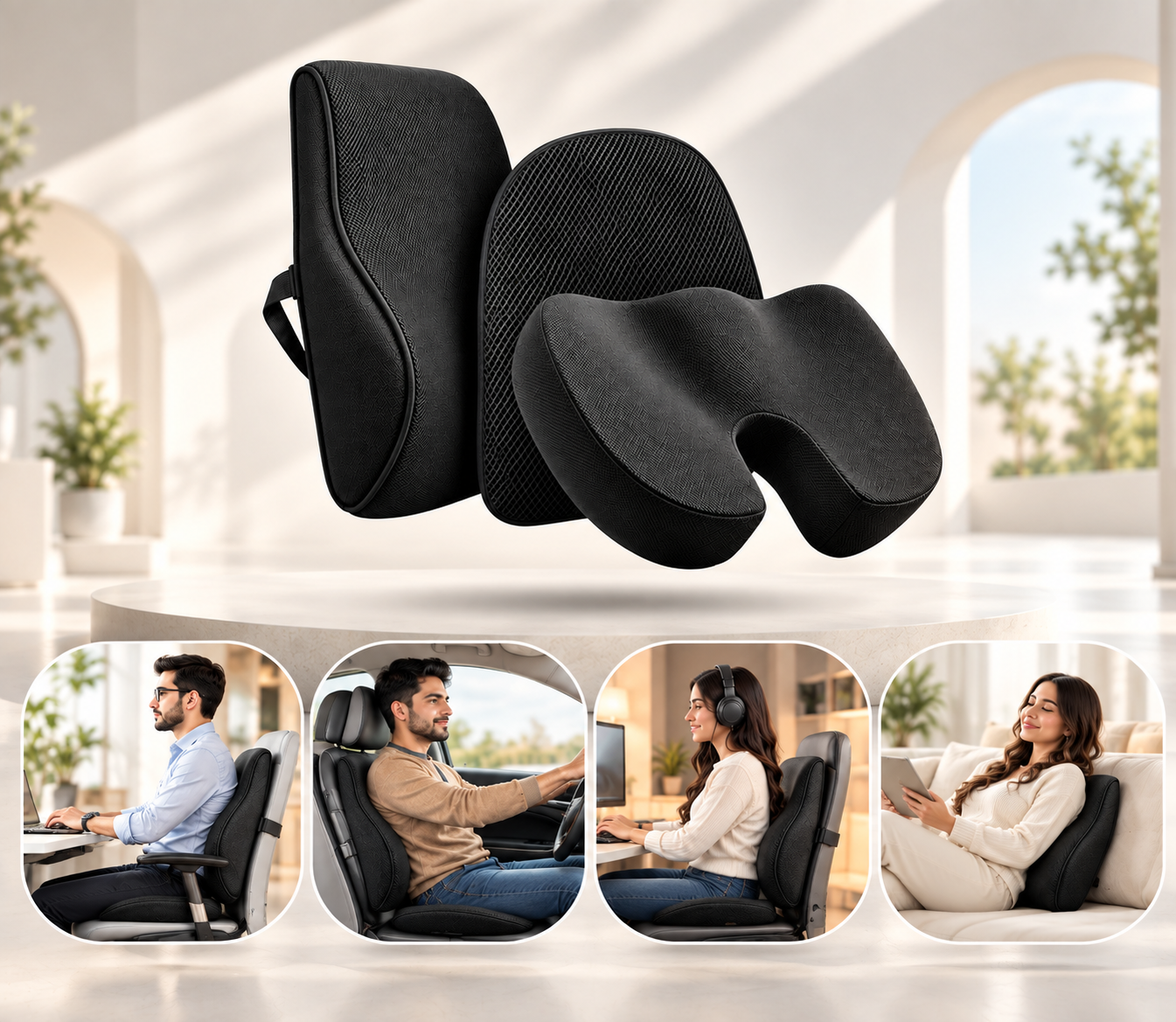 Ergonomic Cushion Set Lifestyle Showcase