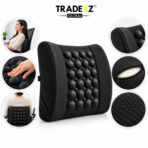 Universal Imported Leather Style Backrest | Breathable Pillow Back Support Cushion - Black
