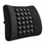 Universal Imported Leather Style Backrest | Breathable Pillow Back Support Cushion - Black - Image 3