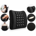 Universal Imported Leather Style Backrest | Breathable Pillow Back Support Cushion - Black - Image 2