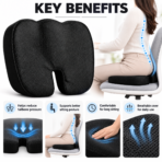 Ergonomic Coccyx Seat Cushion – U-Shaped Tailbone Support Pillow for Office Chair – Black - Image 4