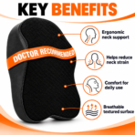 Ergonomic Neck Support Cushion – Black Neck Rest Pillow for Chair & Office - Image 2