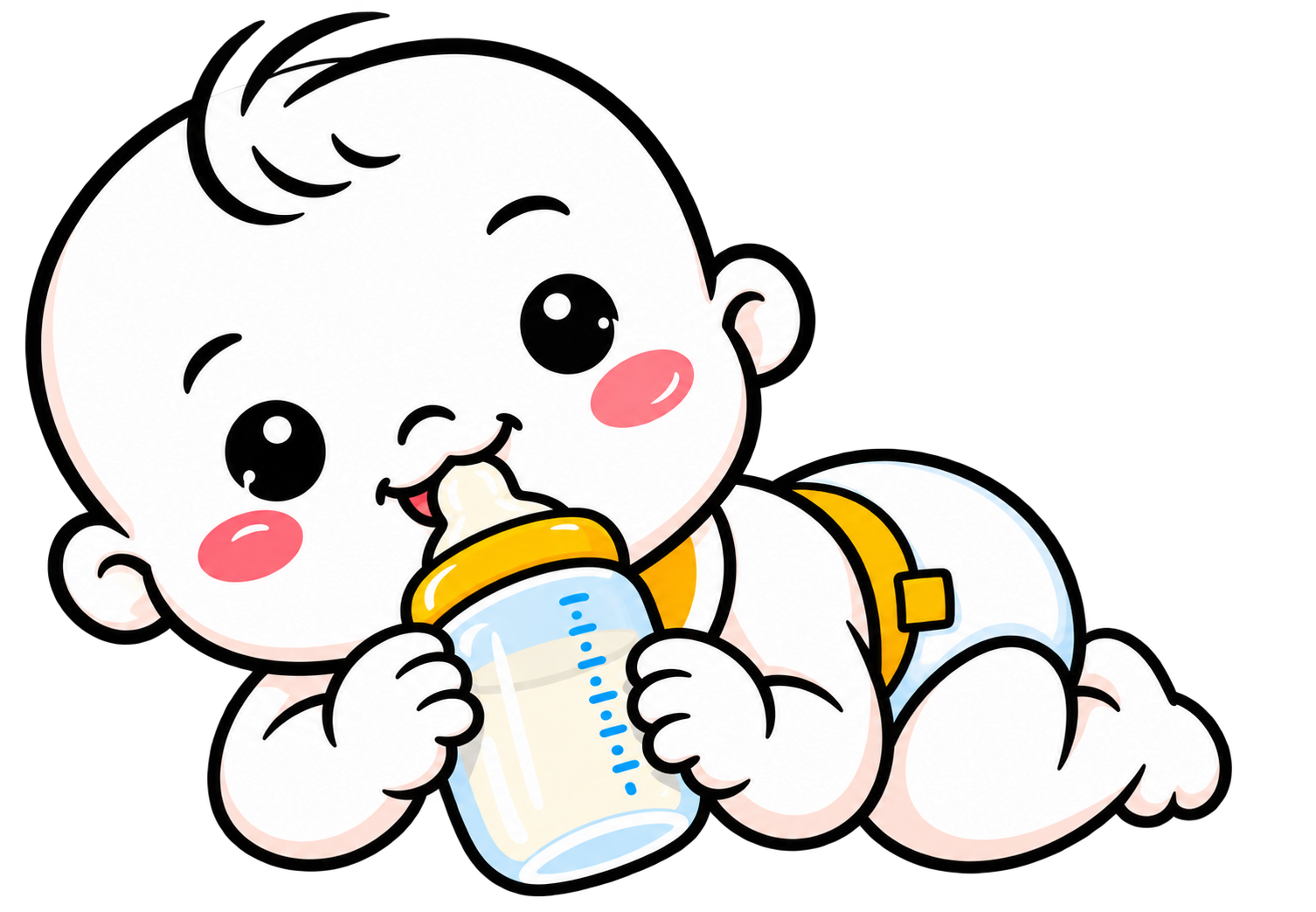 Kawaii Baby Drinking Bottle Sticker